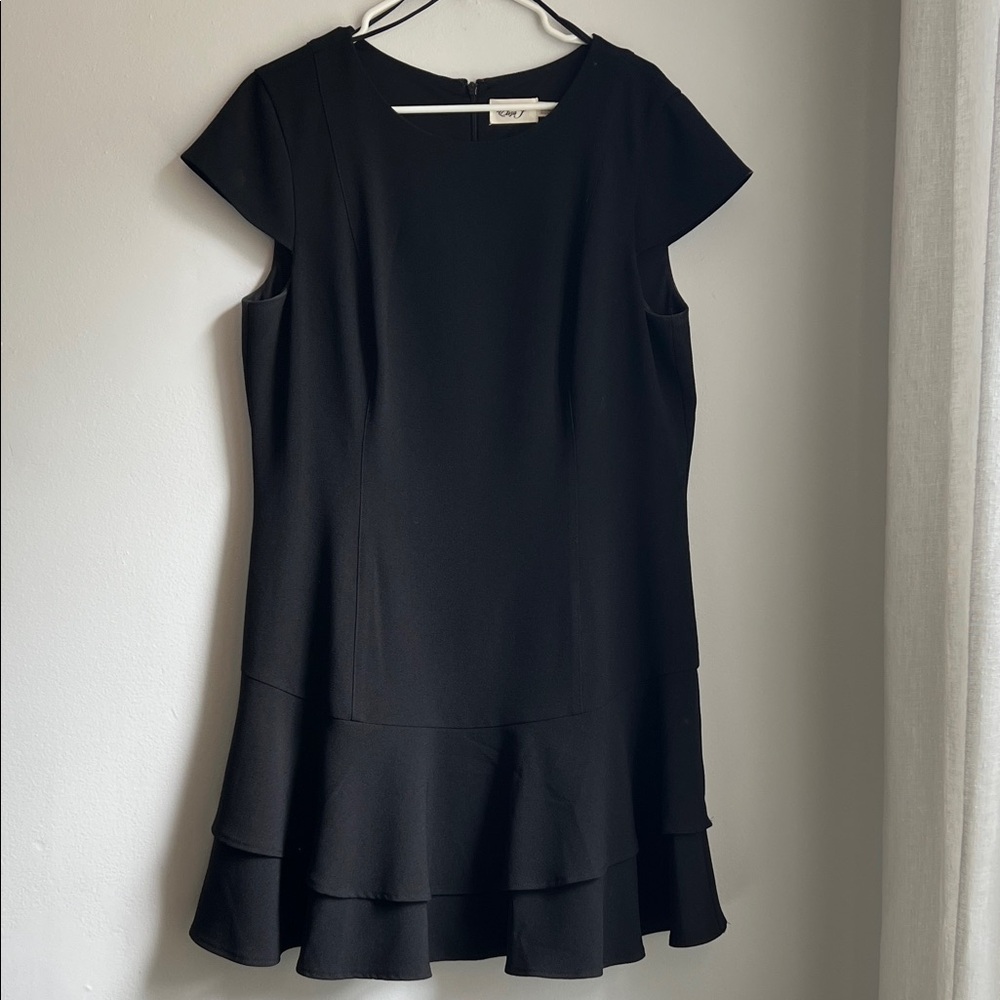 Eliza J Black Mini Dress with Ruffle Hem